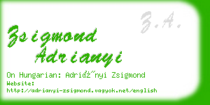 zsigmond adrianyi business card